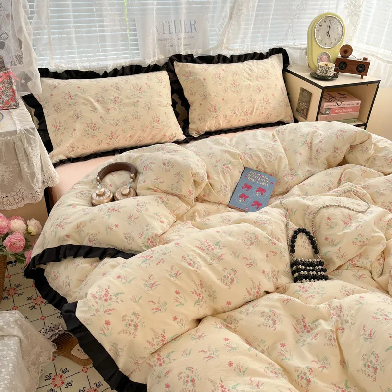2025 Washed 4PCS Duvet Cover Set All Seasons Bedding Set