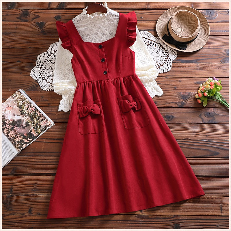 Merry Redberry Cottagcore Pinafore Dress