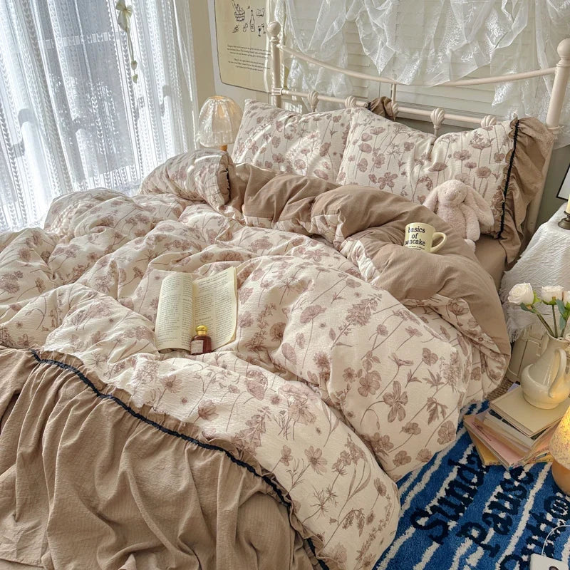 INS Princess Ruffle Printed Bedding Set