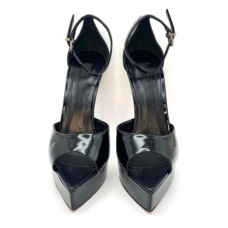 Nude Patent Leather Banquet Shoes