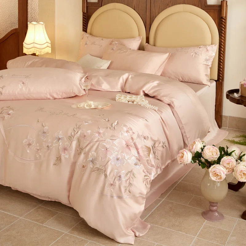 Flowers Embroidery Lxuruy Bedding Set