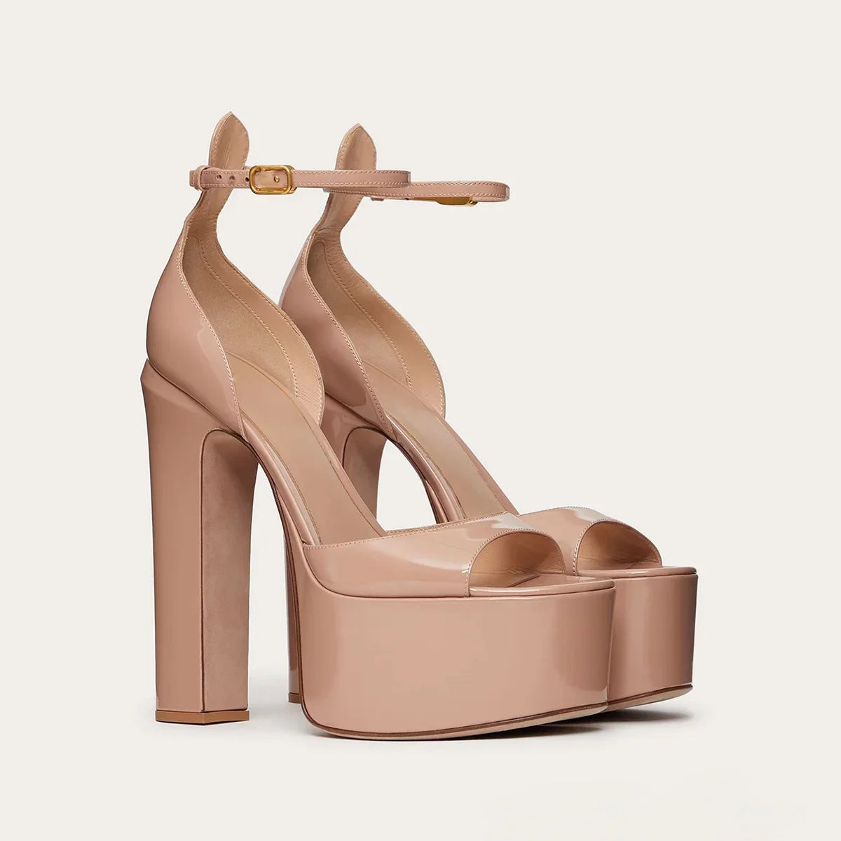 White Round toe Waterproof platform Super high Heel