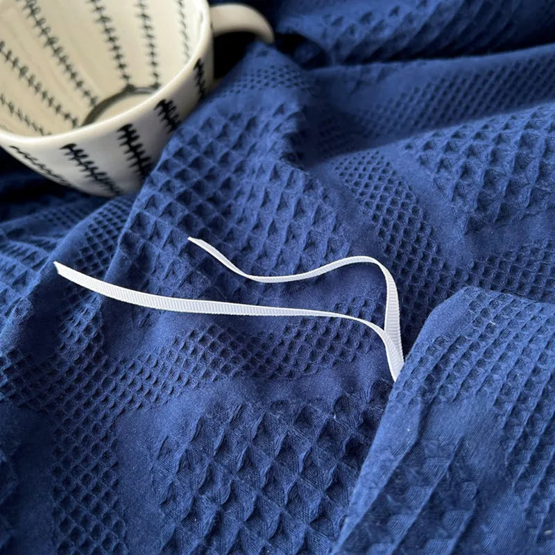 A-class Bedding, Klein Blue Cotton Four Piece Set, Pure Cotton Washed Cotton, Solid Color Bedding, Bedsheet