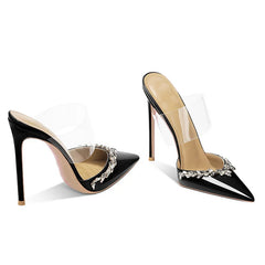 Autumn French Baotou Cool Slippers Niche Design Sexy Nude Temperament High Heels