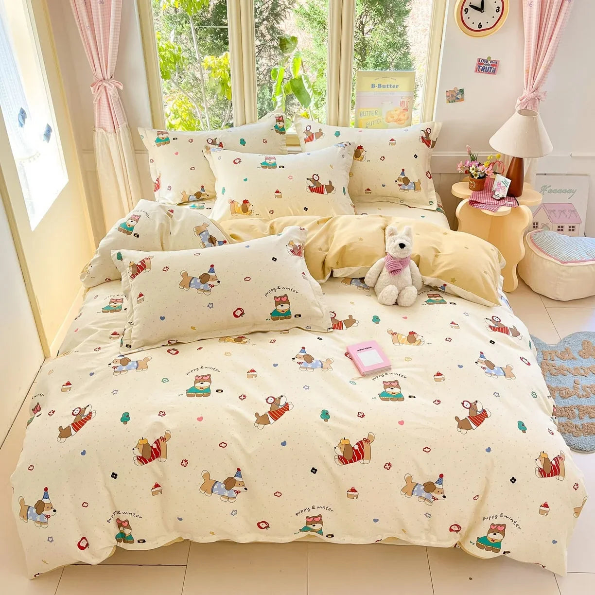 High Quality 100% Cotton Floral Duvet Cover Set Soft Breathable Queen King Bedding Set