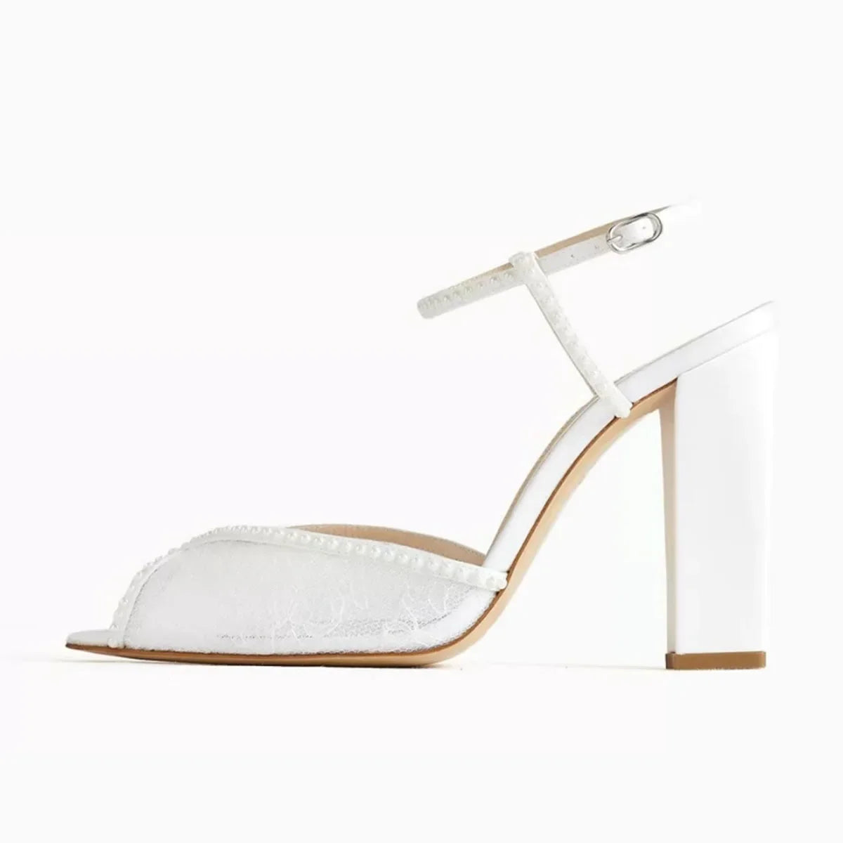 white lace Peep toe Shoes