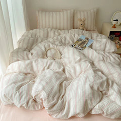 Washed Cotton Stripe Bedding Set