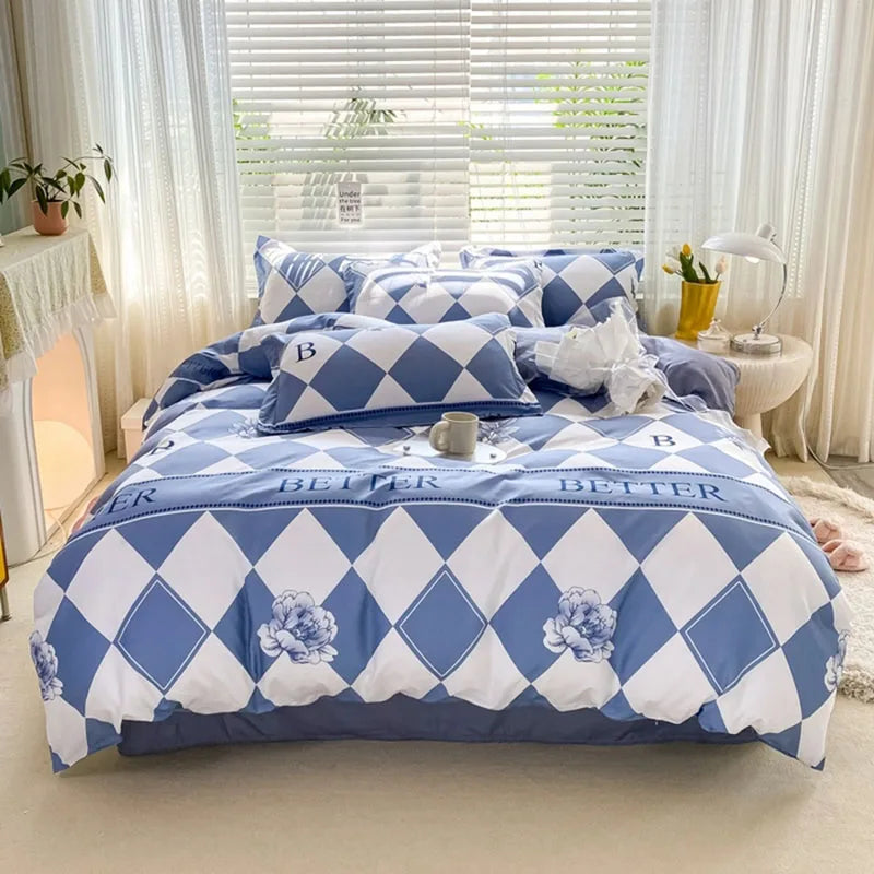 Simple Printed Duvet Cover Single Bed Quilt Cover Geometric Pattern Queen King Size One Comforter Cover Without Pillowcases