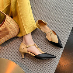 sheepskin pointed loosely fastened high Heels