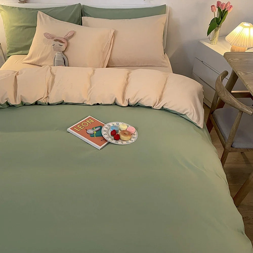 1 Pc Housse De Couette 220x240 White Gray Color Duvet Cover Double Size Funda Nordica Cama 150 Queen/King Size Bed Cover