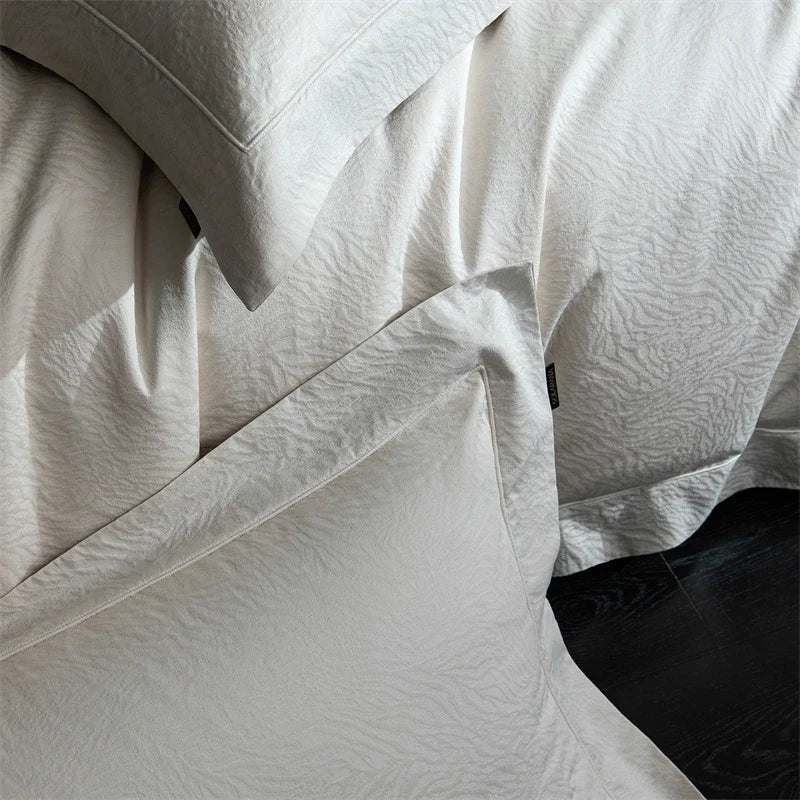 1000TC Egyptian Cotton Thick Weave Jacquard Luxury Solid Color Bedding Set