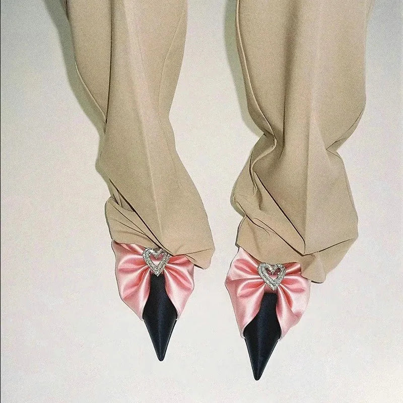 Heart Diamond-Bow High Heels