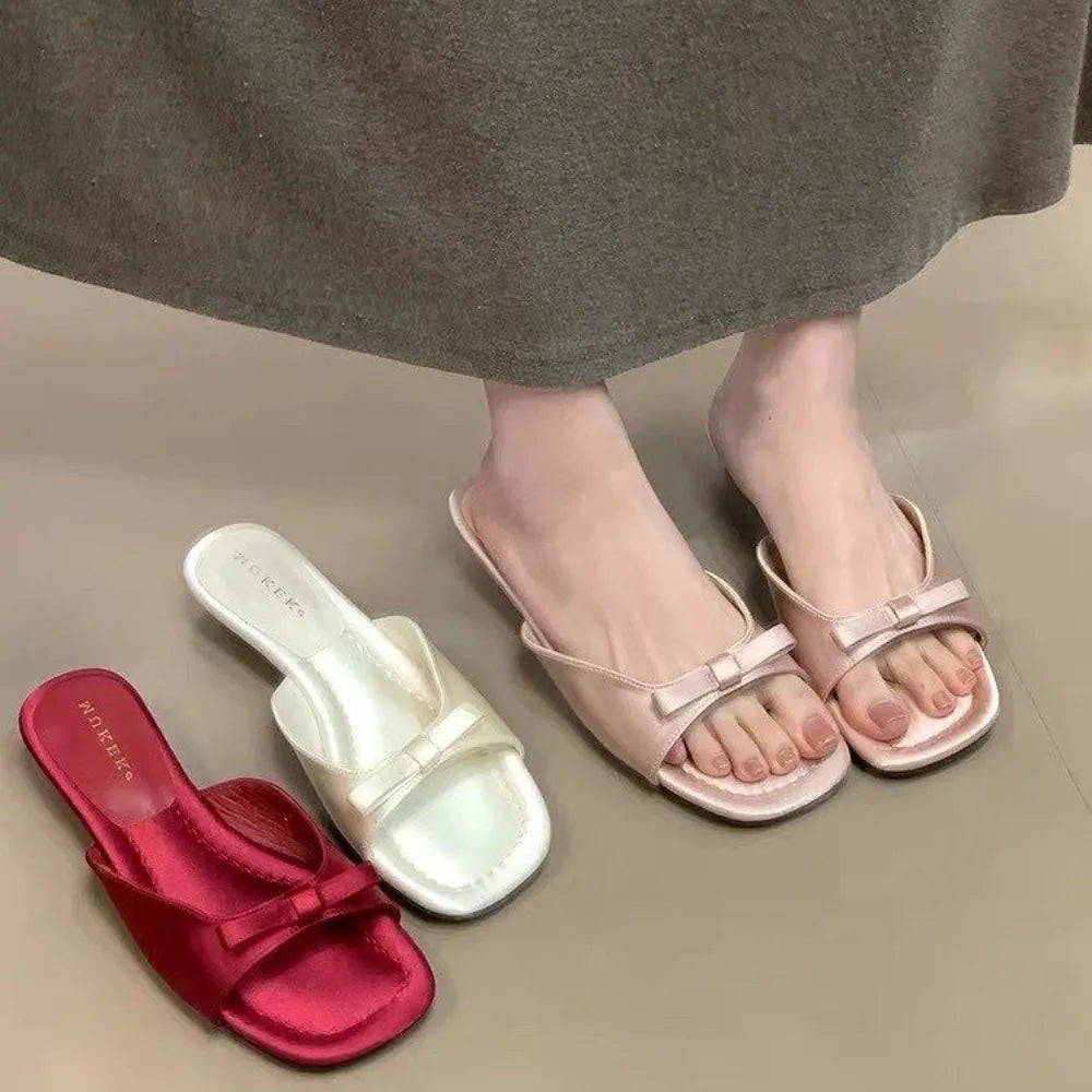 Women Slip On Open Toe Slippers Comfort Daily Soft Sole Beach Vacation Slides Ladies Concise Walking Shoes
