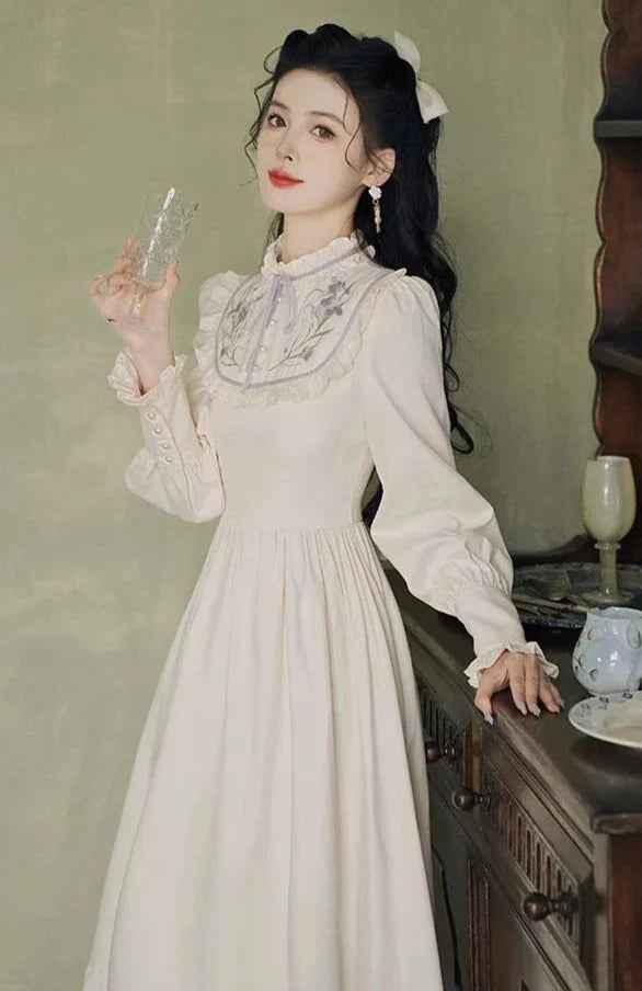 Magnolia Garden Light Academia Vintage-Style Princess Dress