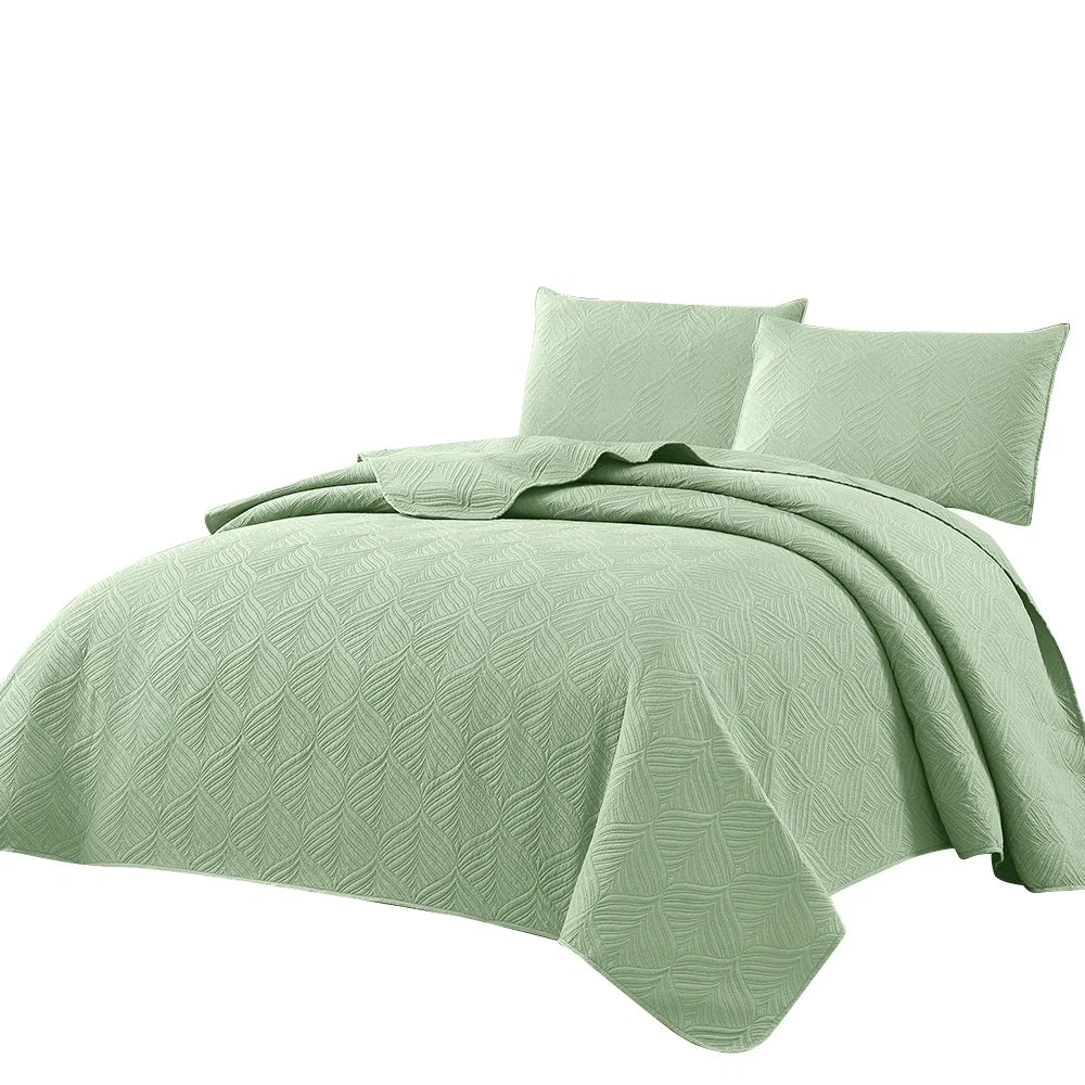 3pcs Luxury Quilted Microfiber Bedspread Coverlet Bedding Set