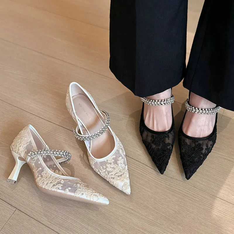 Sexy Lace Pointy High Heel