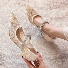 Sexy Lace Pointy High Heel