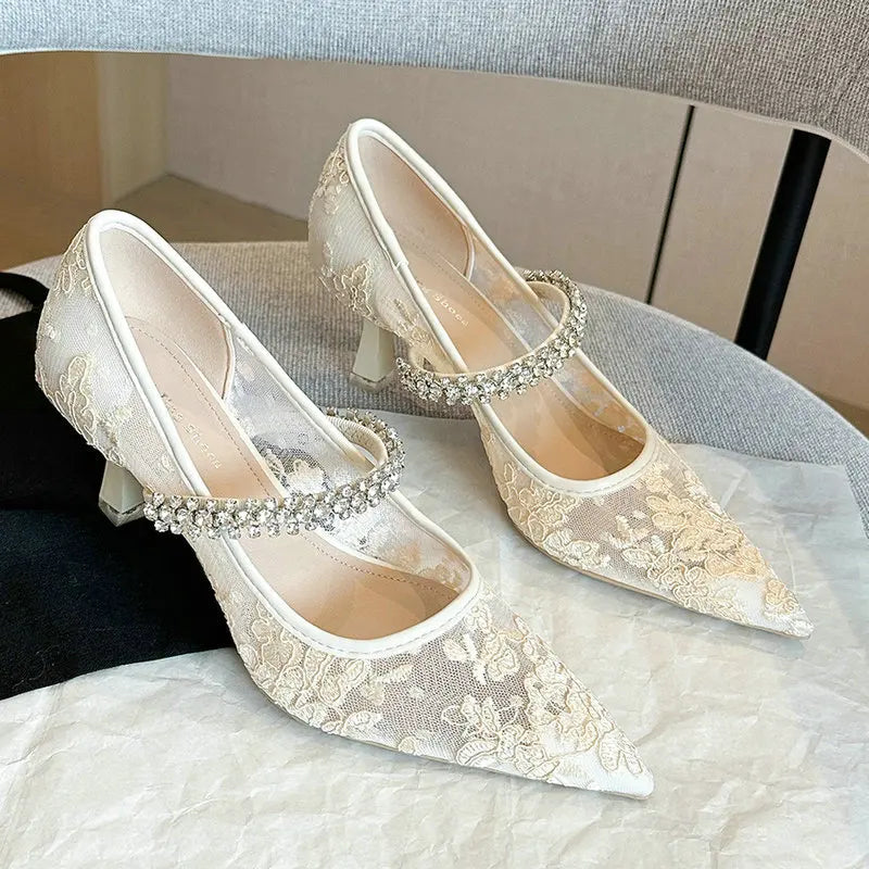 Sexy Lace Pointy High Heel