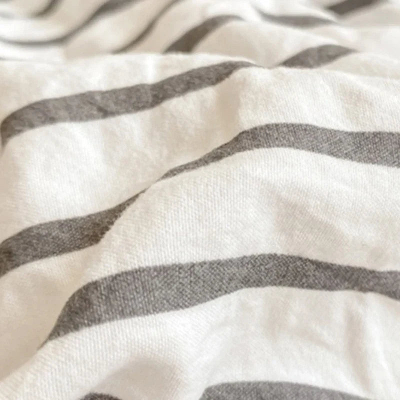 Striped Printed Microfiber Duvet Cover Set Breathable Lightweight Soft Bedding  Set with Bed Sheet Pillowcase Full Queen Size
