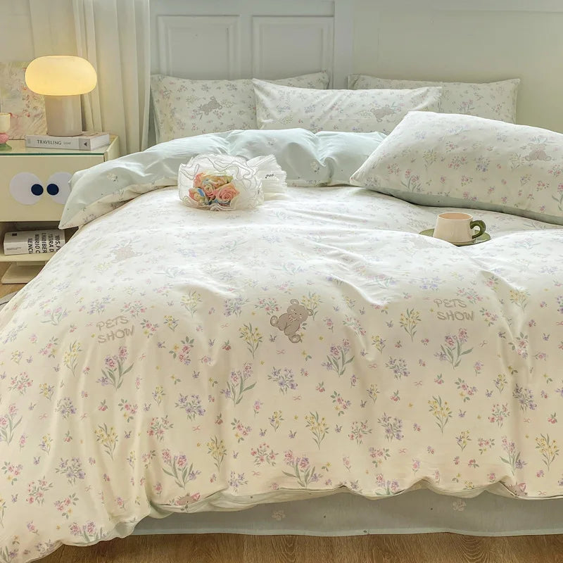 1PC Skin Friendly Duvet Cover Cartoon Printed Quilt Cover Single Bed and Double Bed Duvet Cover Soft Cptton Comforters Covers