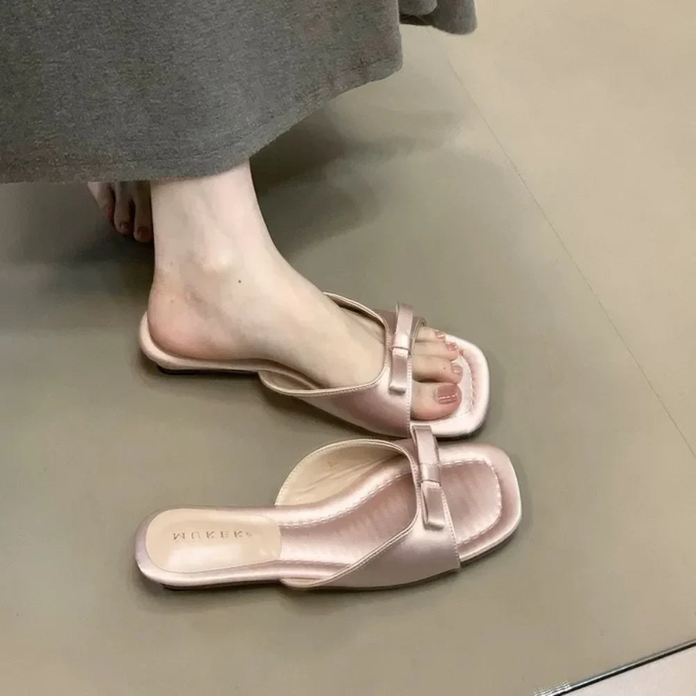 Women Slip On Open Toe Slippers Comfort Daily Soft Sole Beach Vacation Slides Ladies Concise Walking Shoes