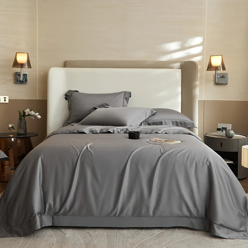 Luxury 1400TC Egyptian Cotton Soft Silky Black Bedding Set