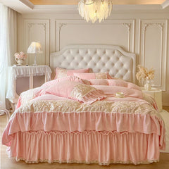 Lace Ruffles Princess Wedding Bedding Set
