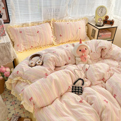2025 Washed 4PCS Duvet Cover Set All Seasons Bedding Set