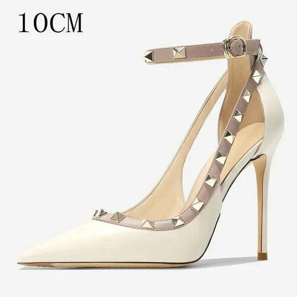 Line With Nude Diamond High Heels