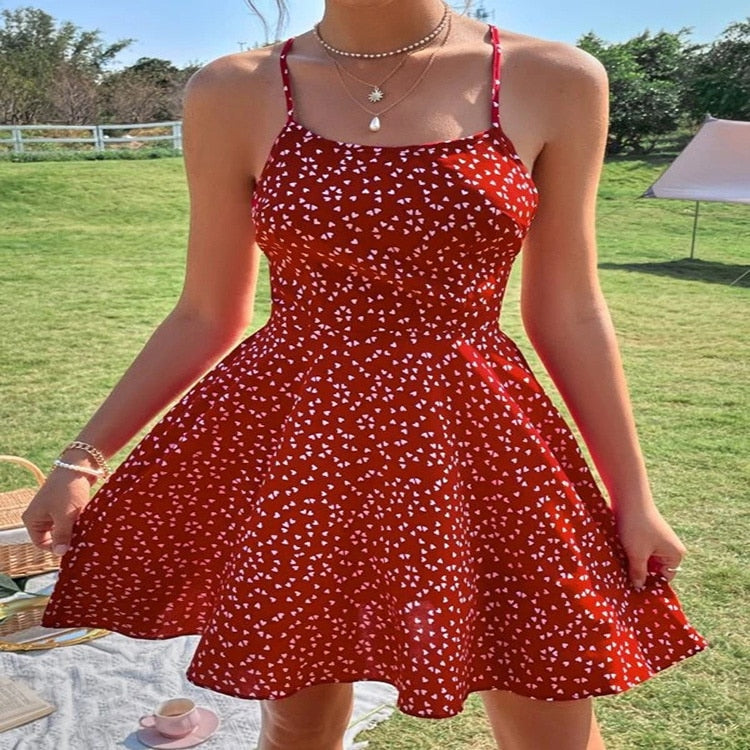 Confetti Crisscross Floral Backless Dress