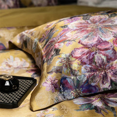 Luxury Blooming Flowers Satin Jacquard 1000TC Egyptian Cotton Bedding Set