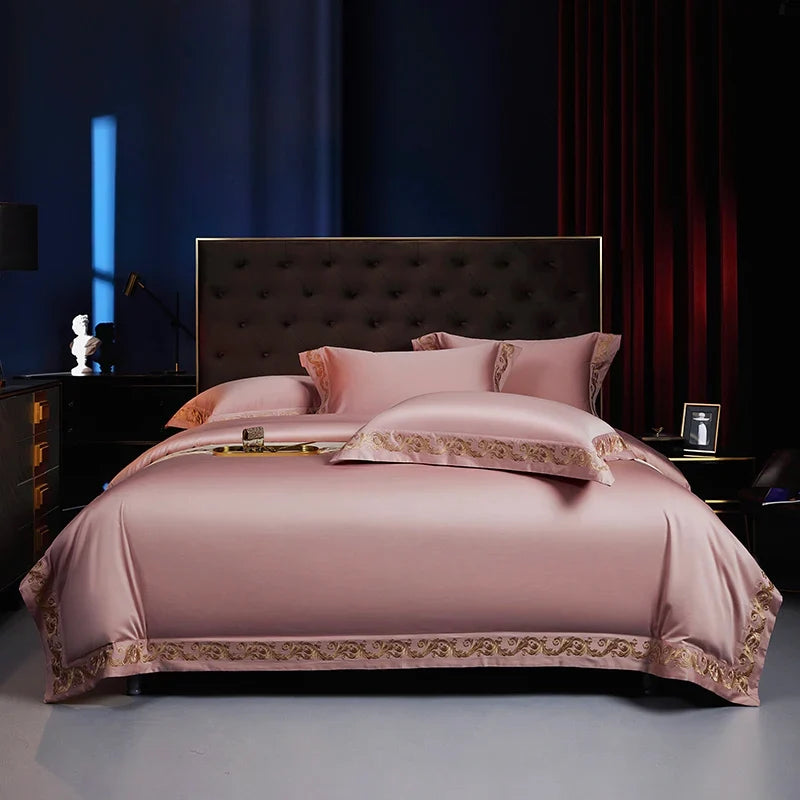 1400TC Egyptian Cotton Luxury Gold Embroidery Bedding Set