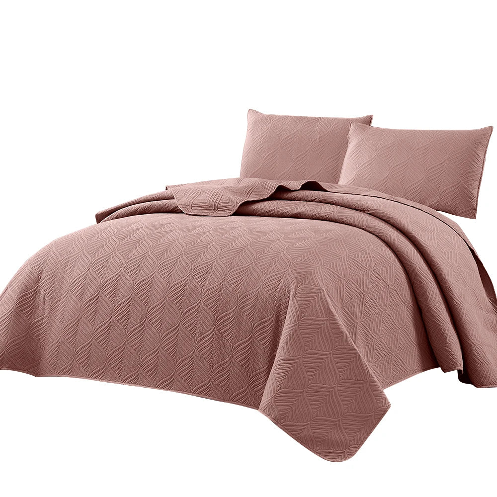 3pcs Luxury Quilted Microfiber Bedspread Coverlet Bedding Set