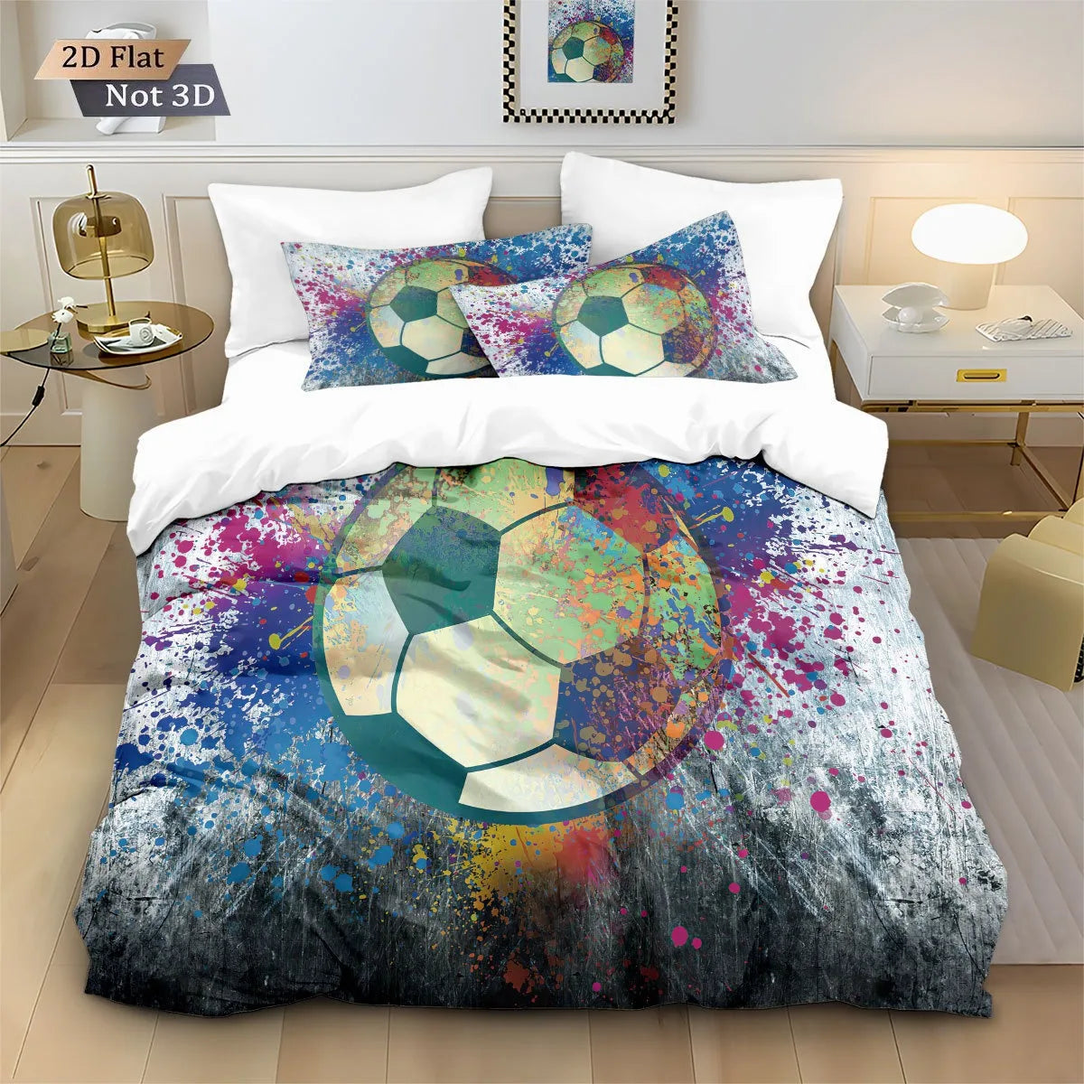 Customized Duvet Cover Set Soccer Football Sports Theme Bedding Set