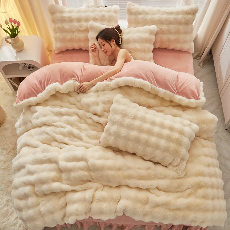 Winter Thick Warm 4pcs Bedding Set