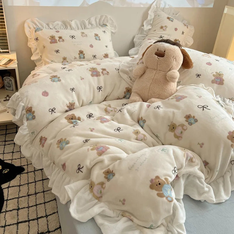 Princess Style Velet Bedding Set