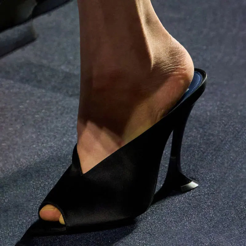 fish mouth slim fit high-heeled slippers