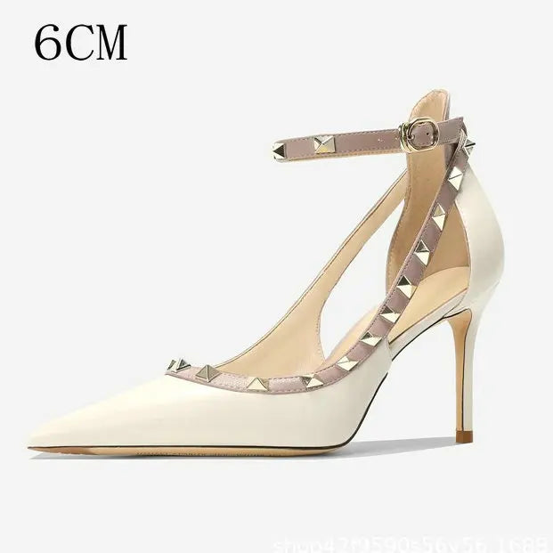 Line With Nude Diamond High Heels