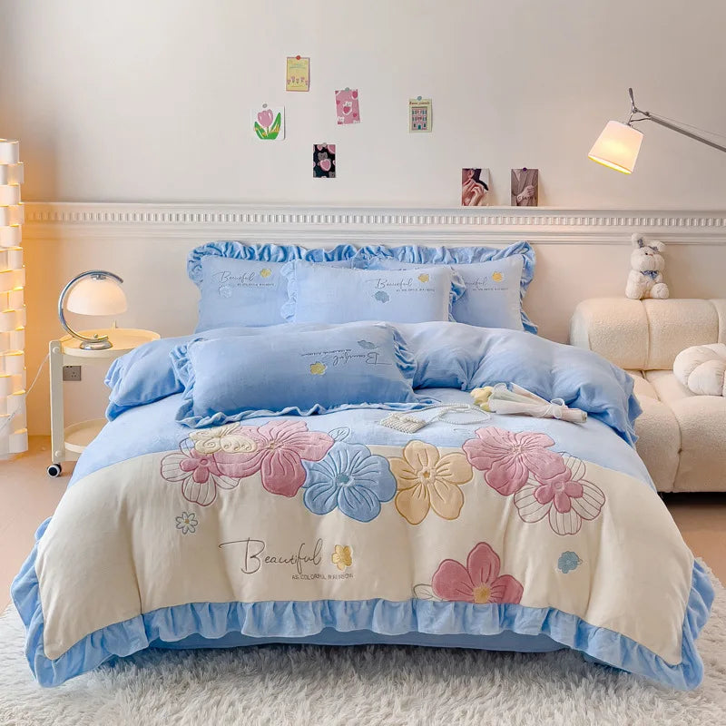 Winter Warm Velvet Bedding Set