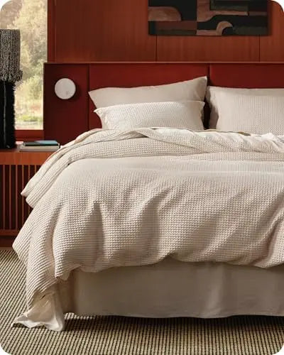 3 Pieces King Size Pure Cotton Woven Linen Colorful Duvet Cover Soft Breathable Bedding Set
