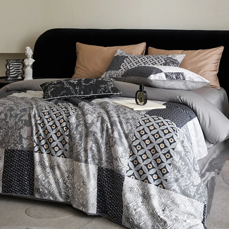 1000TC Egyptian Cotton Vintage Rose Print Bedding Set