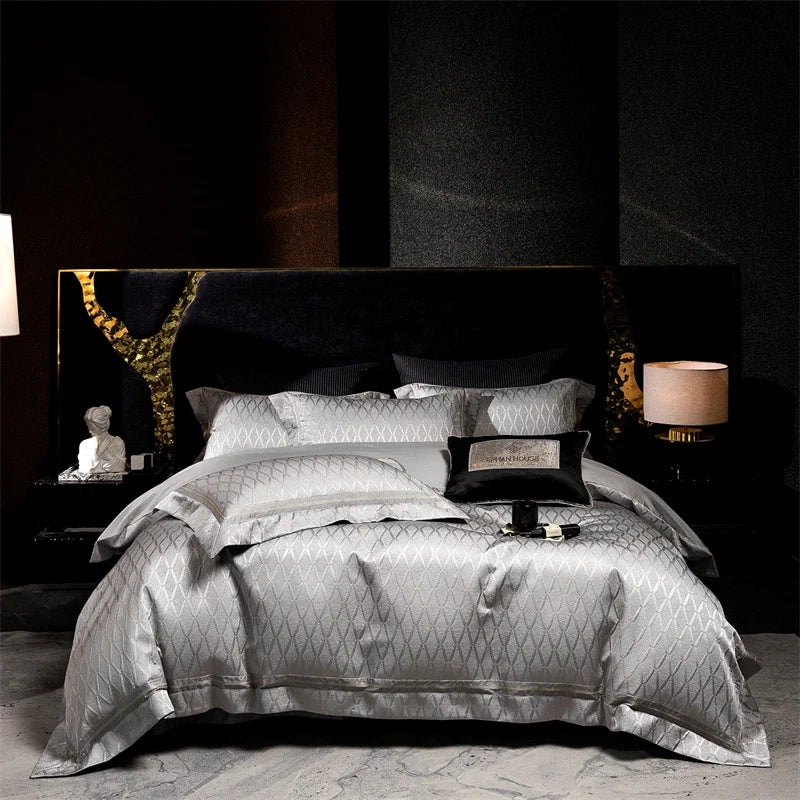 1000TC Egyptian Cotton Thick Weave Jacquard Luxury Bedding Set