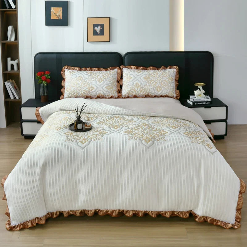 4Pcs Knitted Cotton Soft Luxury Bedding Set