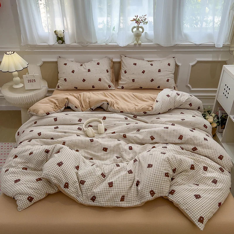 Korean Double Layer Gauze Bedding Set