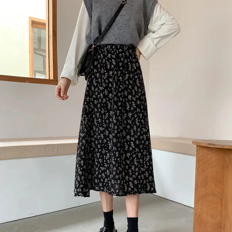 Adira A Line Bloom Midi Skirt