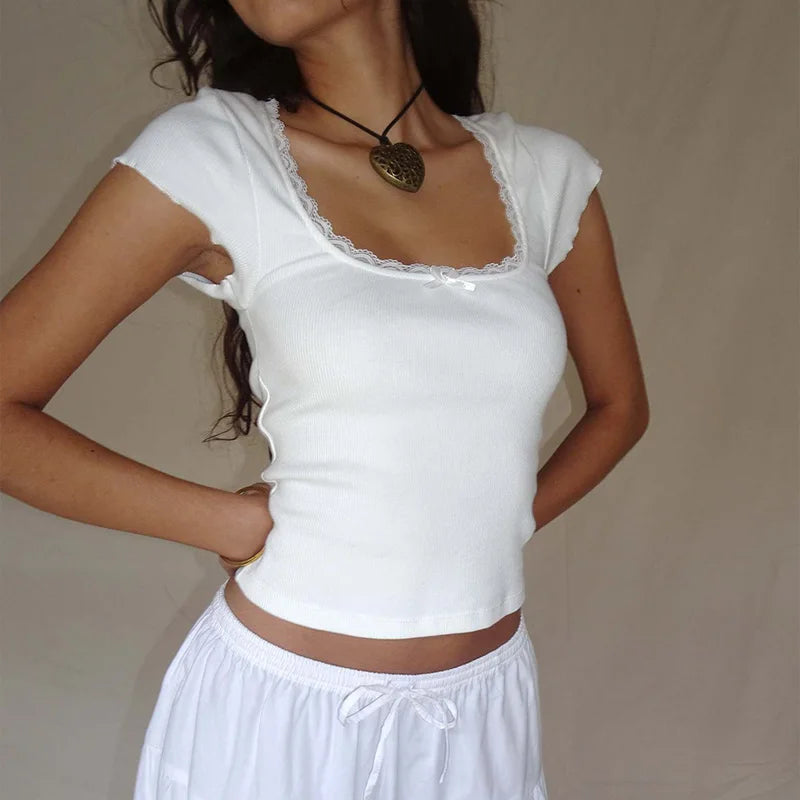 Grind Time Lace Trim Top