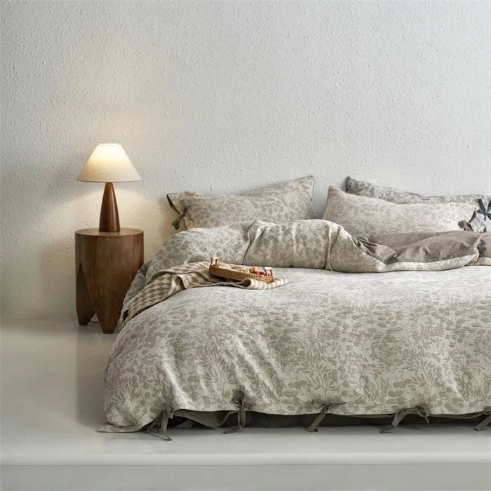 100% Cotton Double Layer Gauze Four Piece Bedding Set