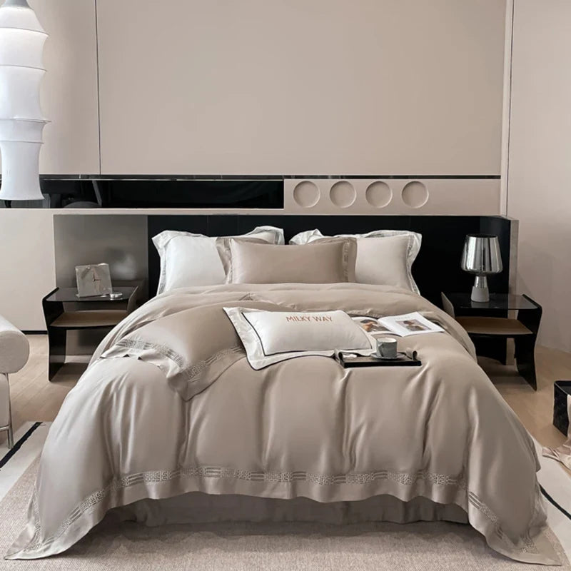 4Pcs Luxury 800TC Lyocell Soft Silky Cooling Summer Bedding Set