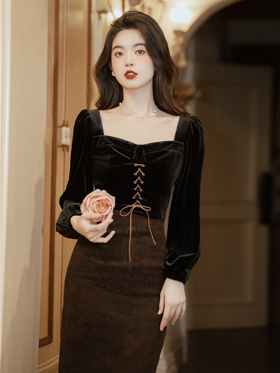 Conjunto Dark Academia de 2 piezas Darkening Night