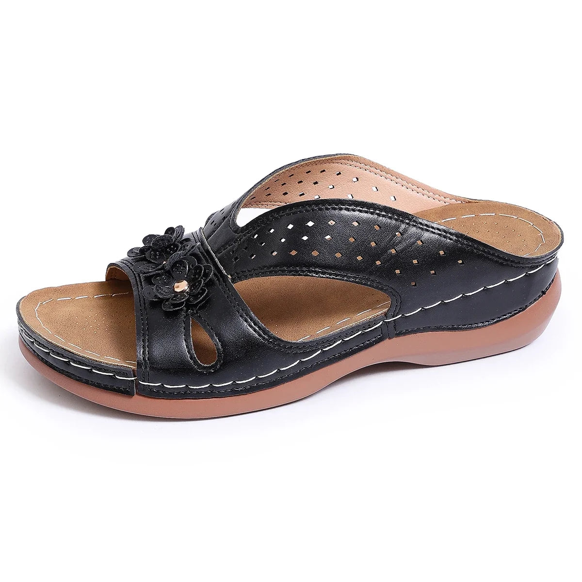 Slippers Casual Flower Hollow Wedge Beach Shoes